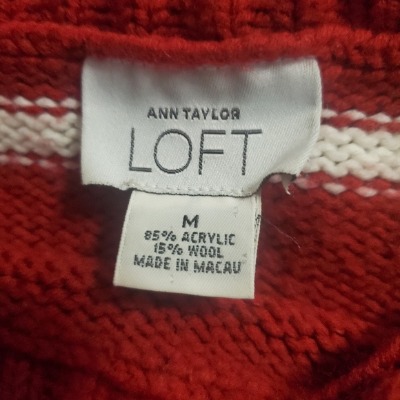 Loft wool red and white striped sweater - Picture 2 of 4